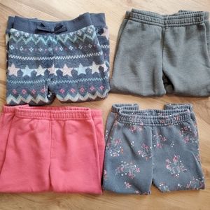 Garanimals 3T Girls Bundle Fall/Winter Fleece Sweatpants Fuzzy Plush Joggers